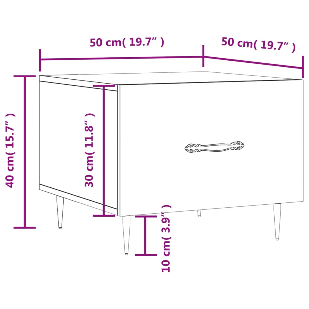 vidaXL Konferenční stolky 2 ks kouřový dub 50x50x40cm kompozitní dřevo