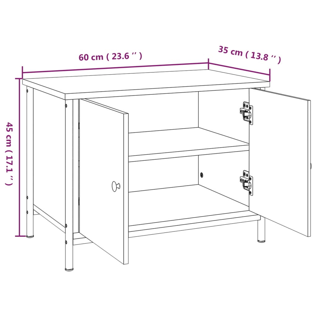 vidaXL TV skříňka s dvířky dub sonoma 60 x 35 x 45 cm kompozitní dřevo