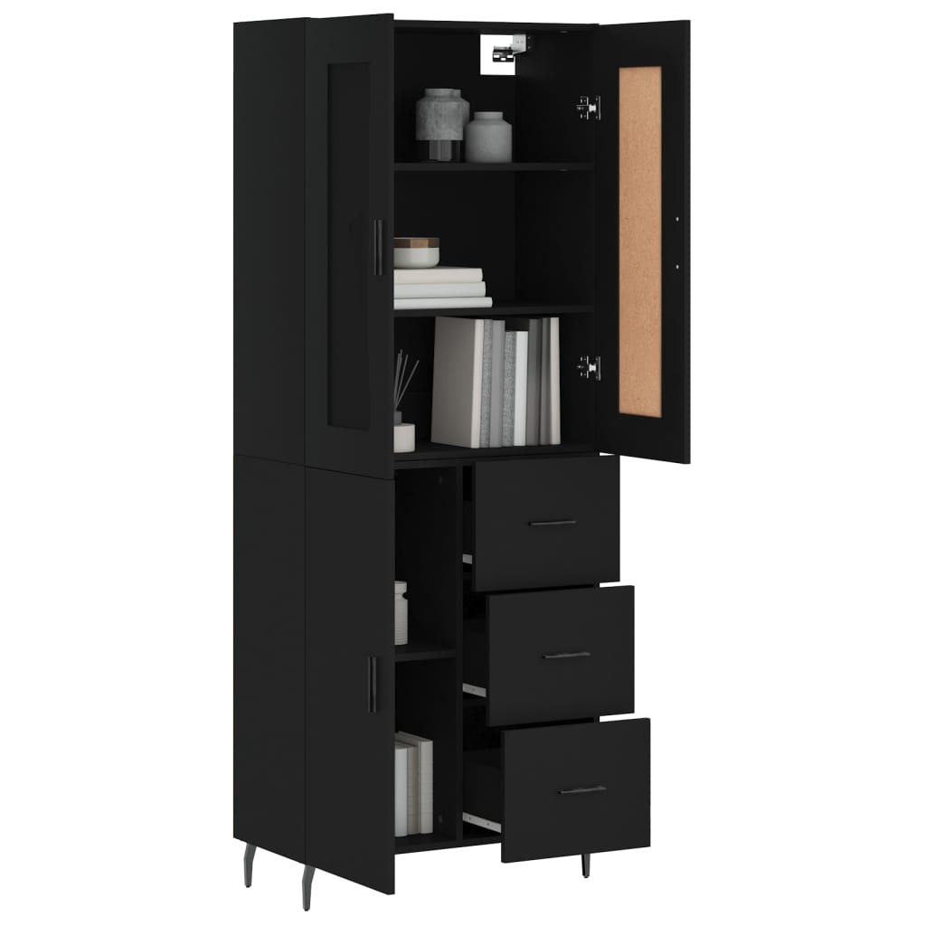 vidaXL Skříň highboard černá 69,5 x 34 x 180 cm kompozitní dřevo