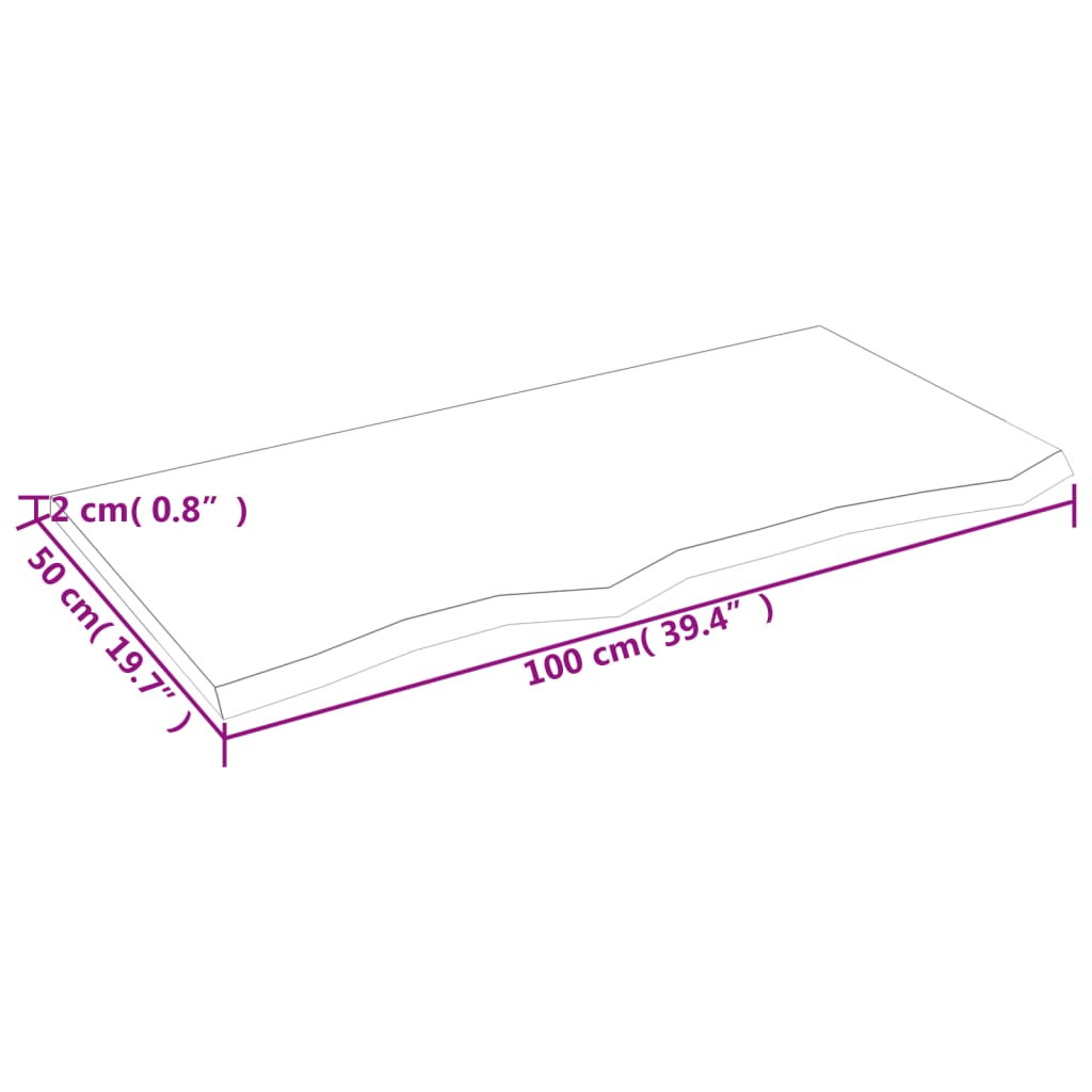 vidaXL Nástěnná police tmavě hnědá 100x50x2 cm ošetřený masivní dub