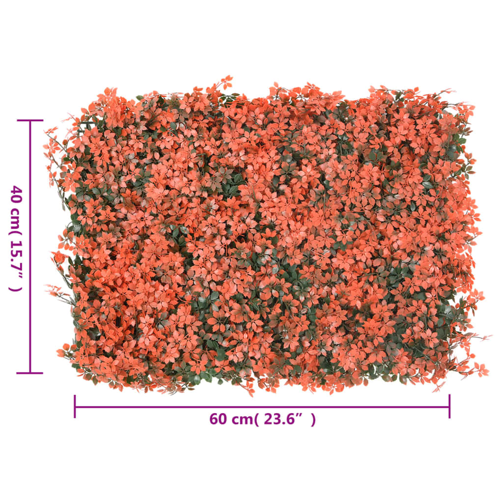  vidaXL Umělý plot s javorovými listy 6 ks světle červený 40 x 60 cm
