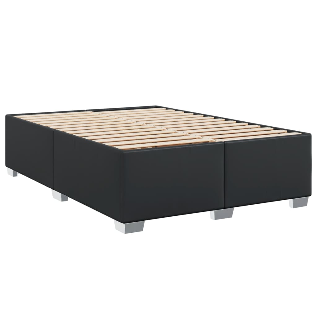 vidaXL Box spring postel s matrací černá 140x200 cm umělá kůže