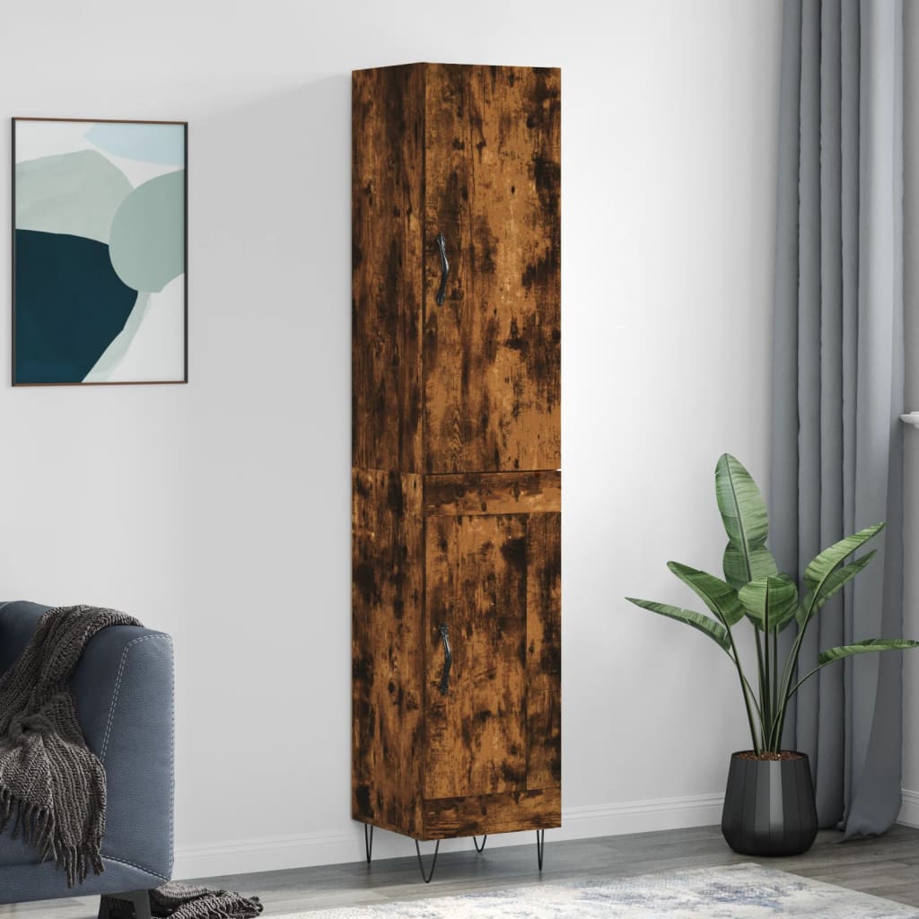 vidaXL Skříň highboard kouřový dub 34,5 x 34 x 180 cm kompozitní dřevo