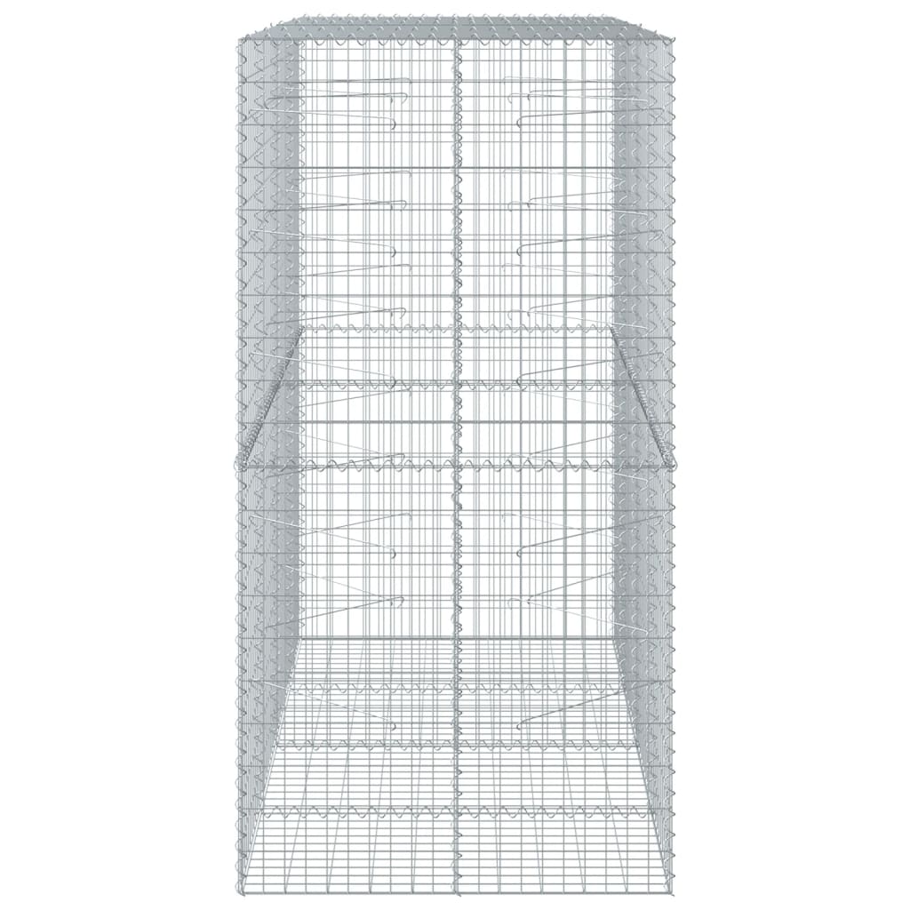 vidaXL Gabionový koš s víkem 200 x 100 x 200 cm pozinkované železo