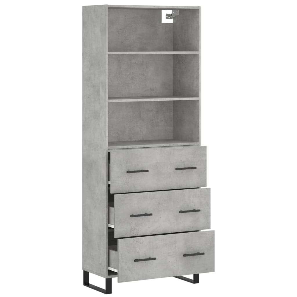 vidaXL Skříň highboard betonově šedá 69,5x34x180 cm kompozitní dřevo