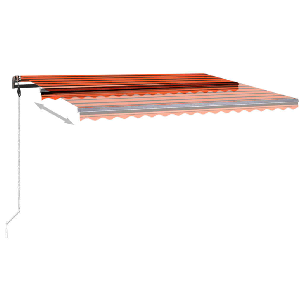 vidaXL Ručně zatahovací markýza s LED světlem 450x350 cm oranžovohnědá