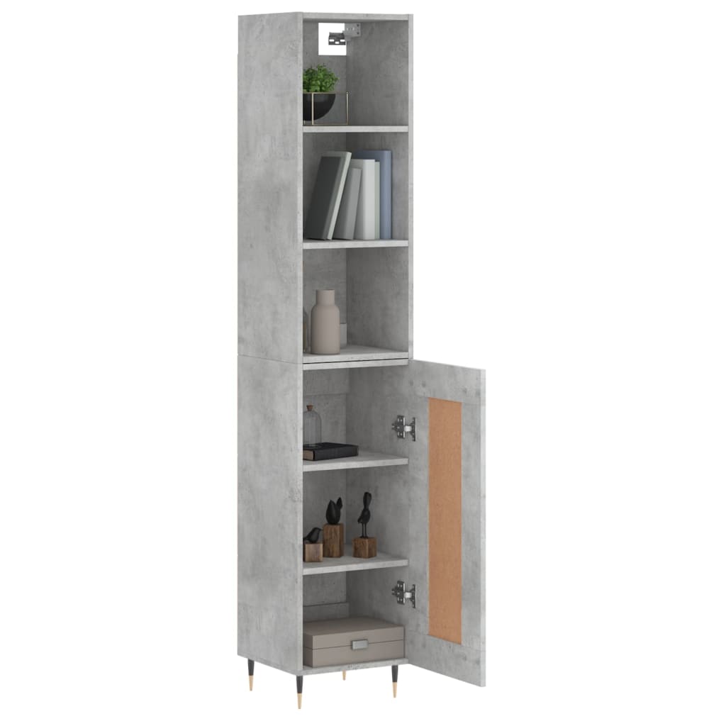 vidaXL Skříň highboard betonově šedá 34,5x34x180 cm kompozitní dřevo