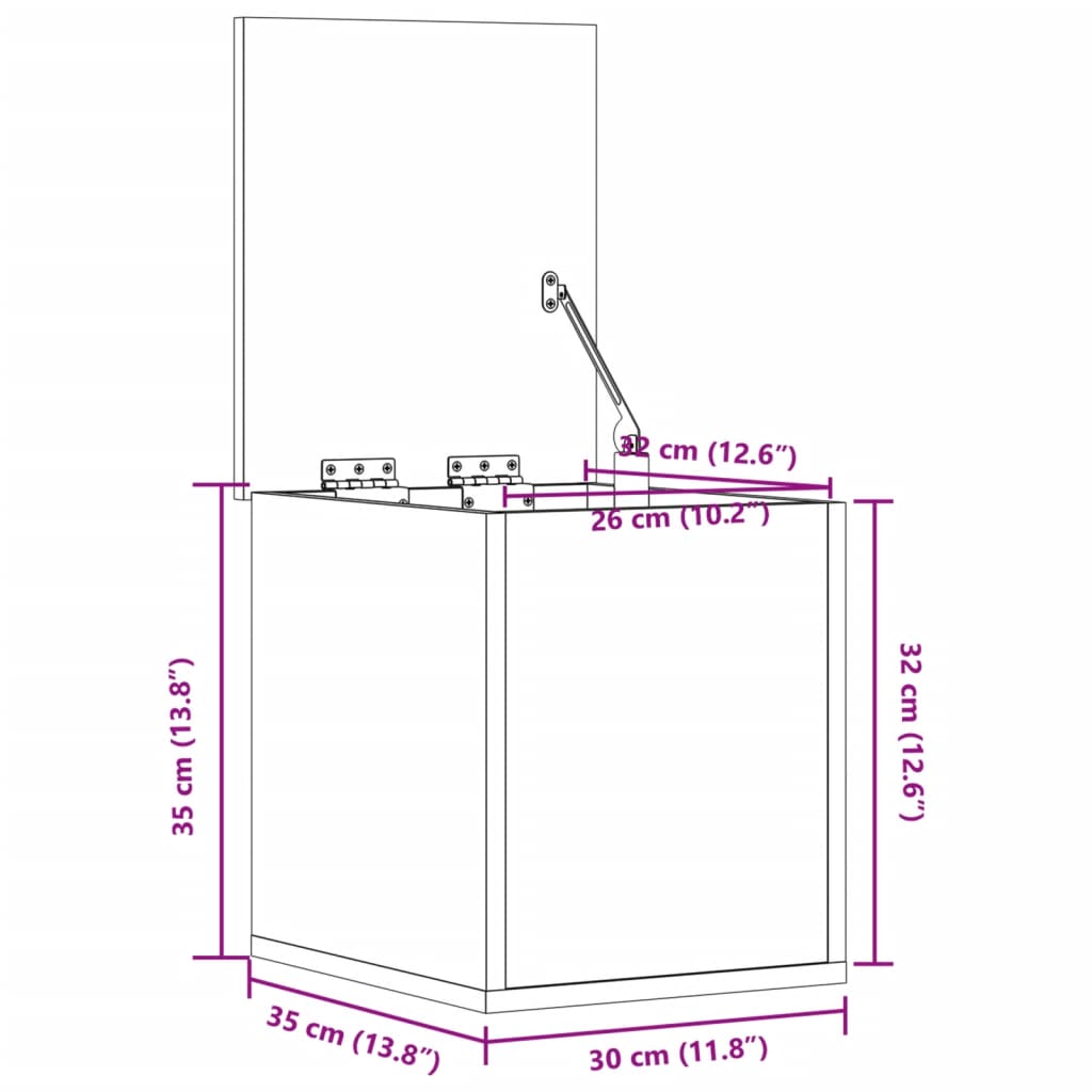 vidaXL Úložný box černý 30 x 35 x 35 cm kompozitní dřevo