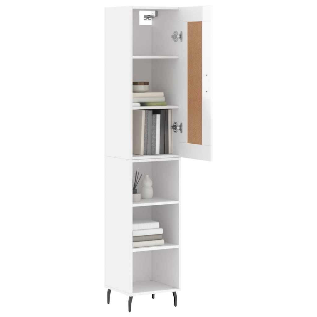 vidaXL Skříň highboard bílá s vysokým leskem 34,5x34x180 cm kompozit