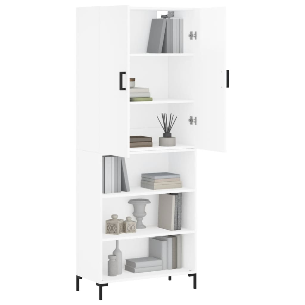 vidaXL Skříň highboard lesklá bílá 69,5 x 34 x 180 cm kompozitní dřevo