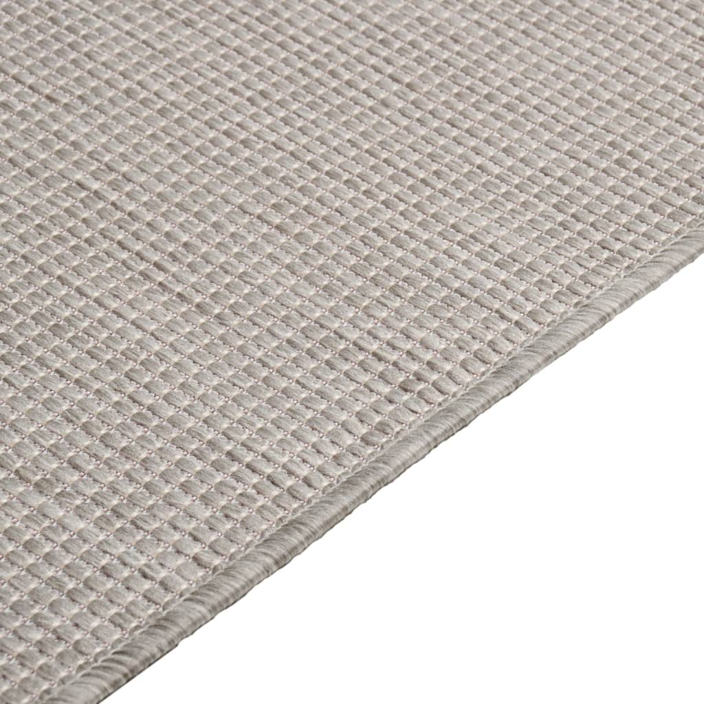 vidaXL Venkovní hladce tkaný koberec 140x200 cm taupe