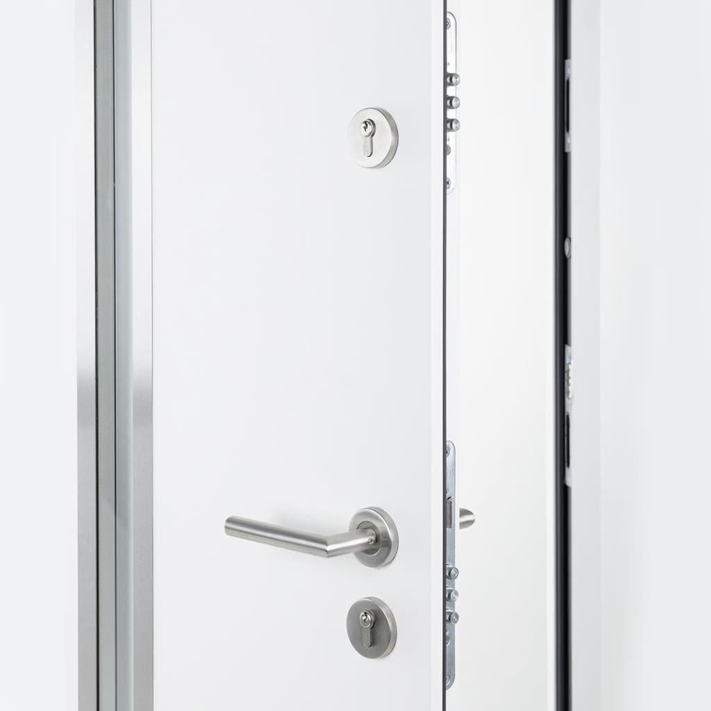 vidaXL Vchodové dveře bílé 110 x 207,5 cm hliník