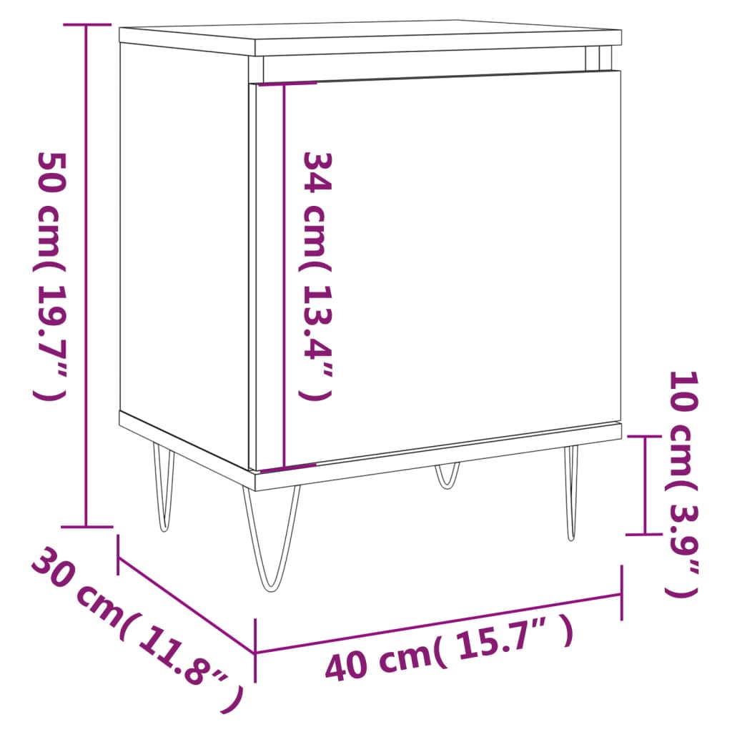 vidaXL Noční stolky 2 ks dub sonoma 40 x 30 x 50 cm kompozitní dřevo