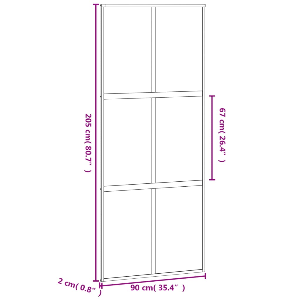 vidaXL Posuvné dveře bílé 90 x 205 cm tvrzené sklo a hliník