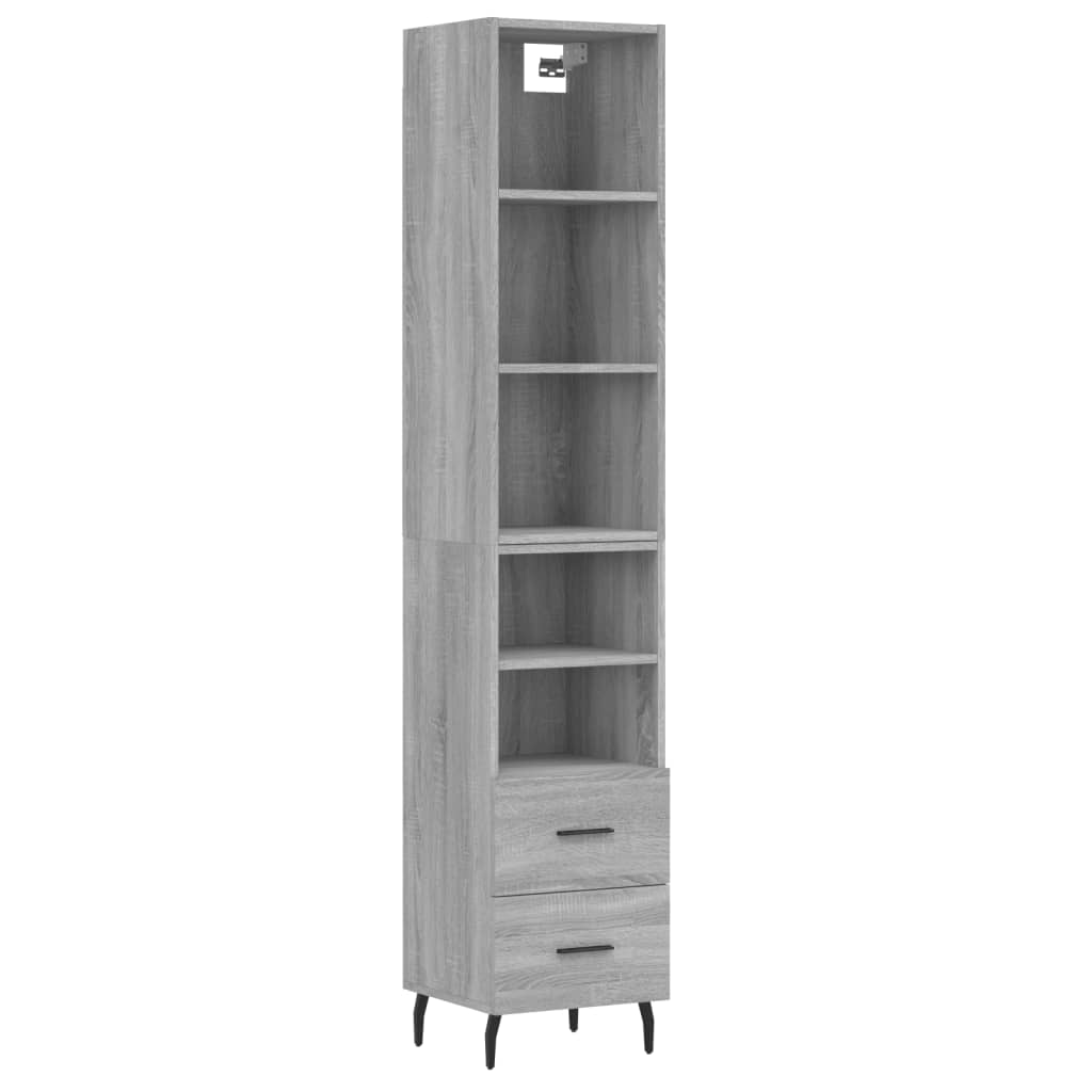 vidaXL Skříň highboard šedá sonoma 34,5 x 34 x 180 cm kompozitní dřevo