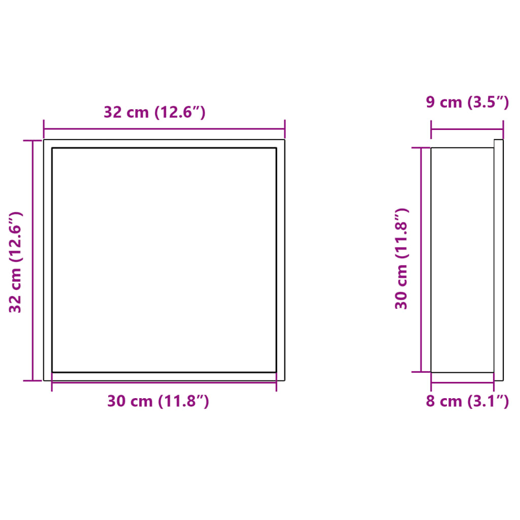 vidaXL Nika do sprchového koutu broušená zlatá 32x32x9cm nerezová ocel