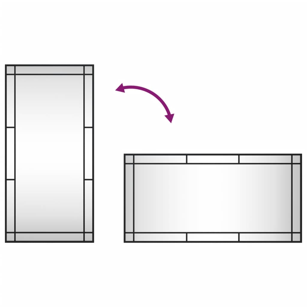 vidaXL Nástěnné zrcadlo černé 50 x 100 cm obdélník železo