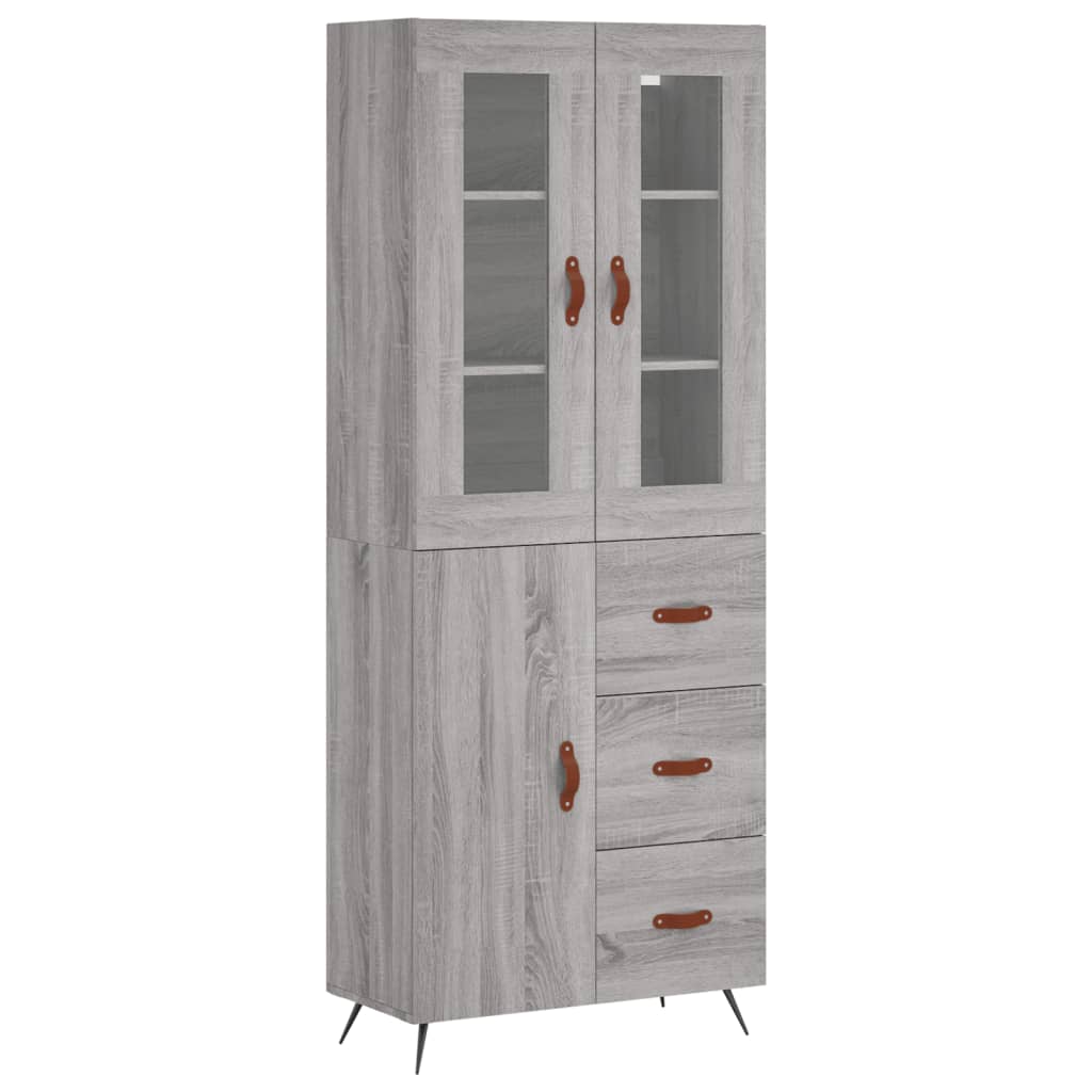 vidaXL Skříň highboard šedá sonoma 69,5 x 34 x 180 cm kompozitní dřevo