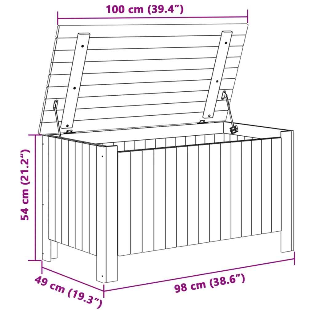 vidaXL Úložný box na kolečkách RANA bílý 100x49x54 cm borové dřevo