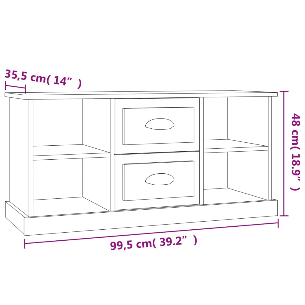 vidaXL TV skříňka černá 99,5 x 35,5 x 48 cm kompozitní dřevo