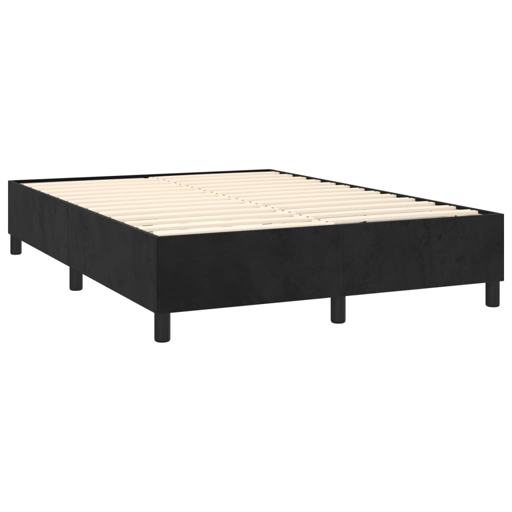 vidaXL Box spring postel s matrací černá 140 x 190 cm samet