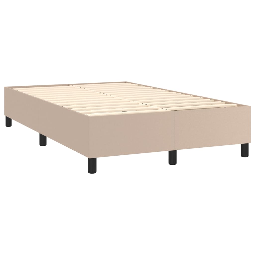 vidaXL Box spring postel s matrací cappuccino 120x200 cm umělá kůže