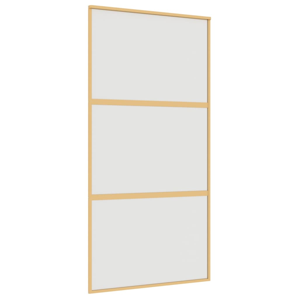 vidaXL Posuvné dveře zlaté 102,5 x 205 cm mléčné ESG sklo a hliník