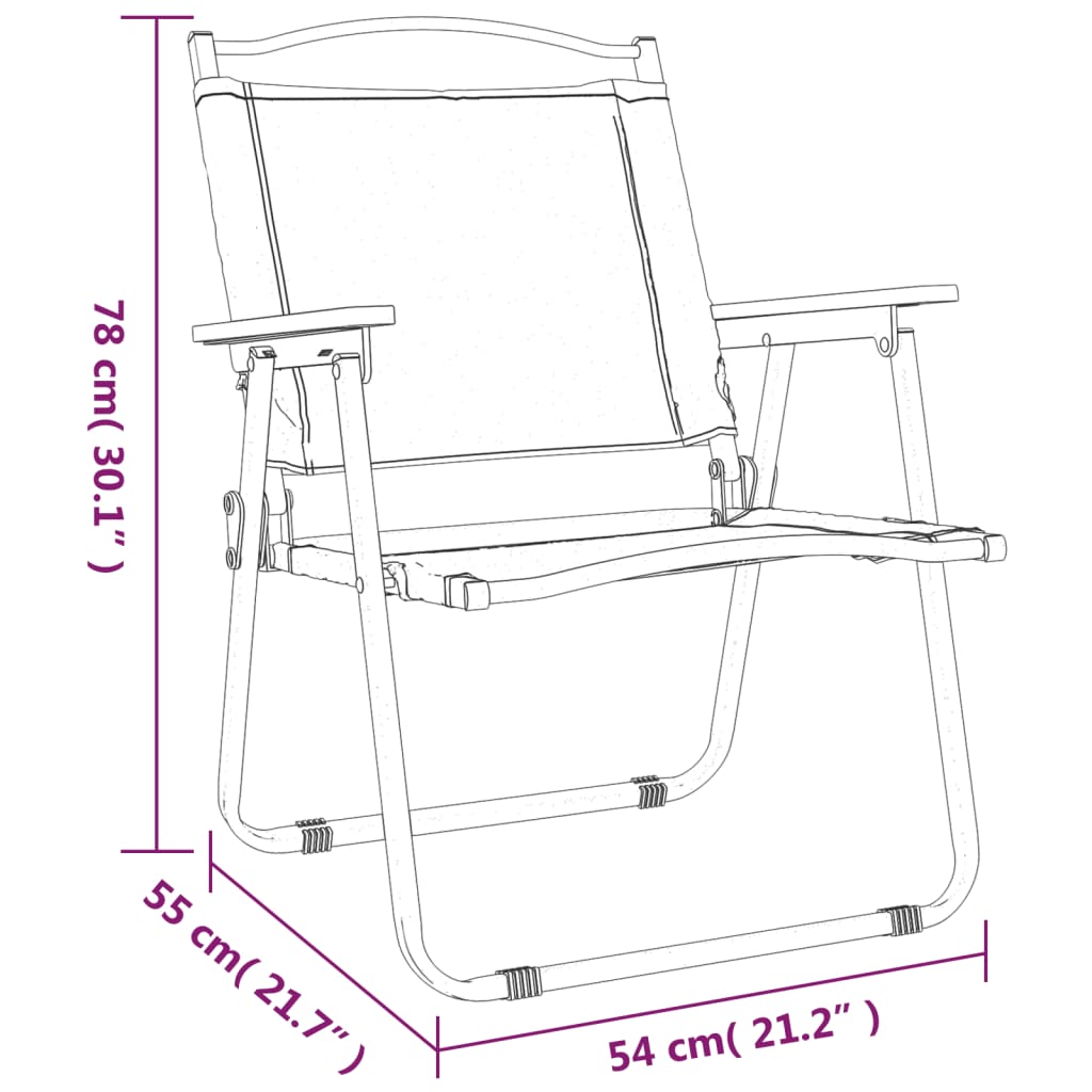 vidaXL Kempingové židle 2 ks zelené 54 x 55 x 78 cm oxfordská látka