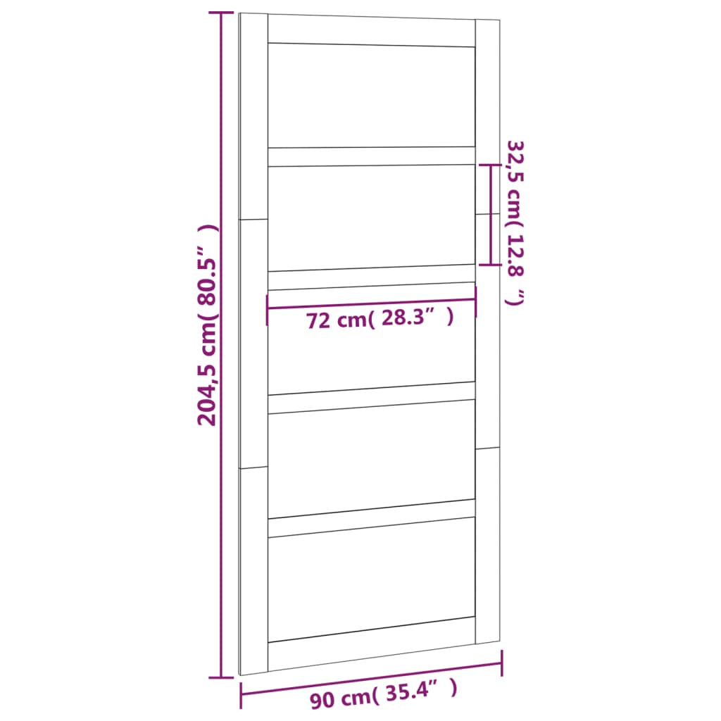 vidaXL Posuvné dveře 90 x 1,8 x 204,5 cm masivní borové dřevo