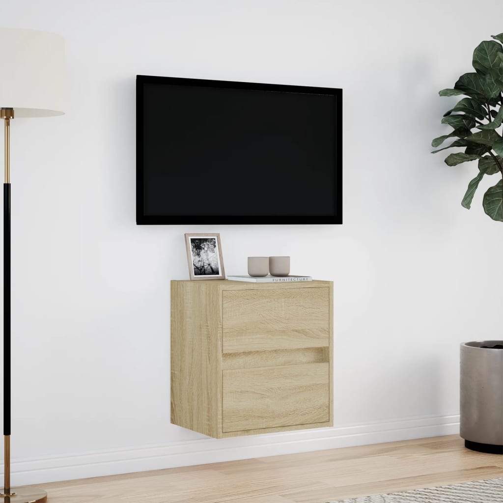 vidaXL Nástěnná TV skříňka s LED osvětlením dub sonoma 41 x 31 x 45 cm