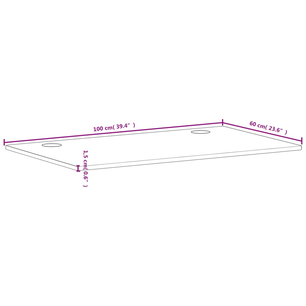 vidaXL Deska psacího stolu 100 x 60 x 1,5 cm masivní bukové dřevo