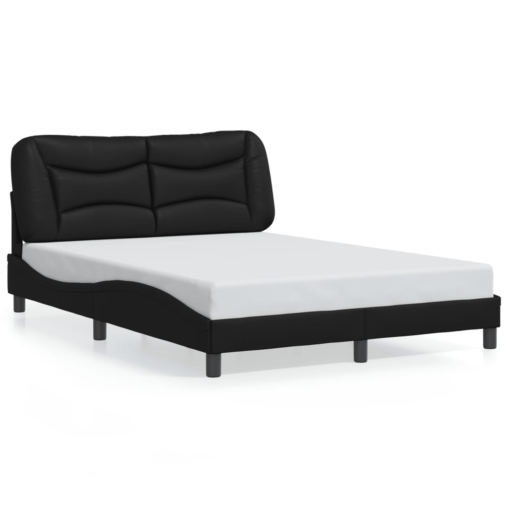 vidaXL Rám postele s čelem černý 120 x 200 cm umělá kůže
