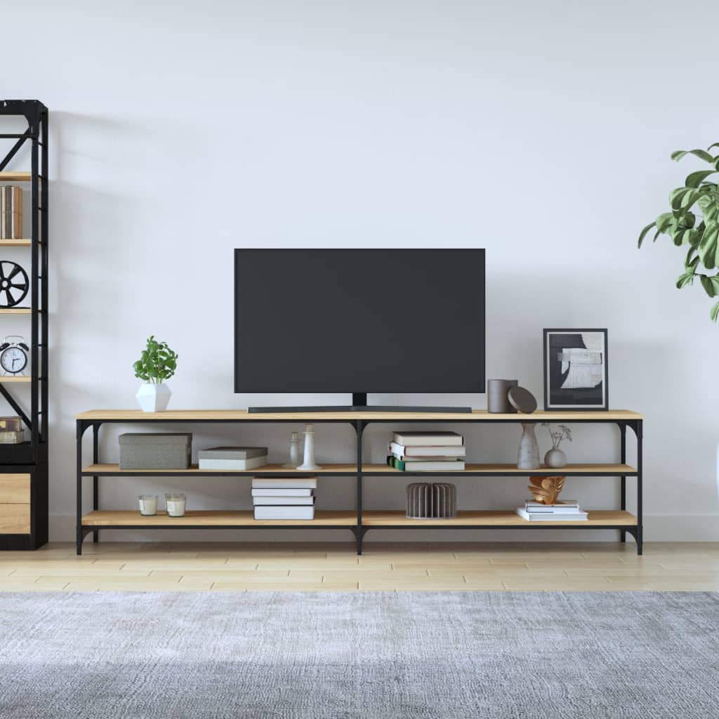 vidaXL TV skříňka dub sonoma 200 x 30 x 50 cm kompozitní dřevo a kov