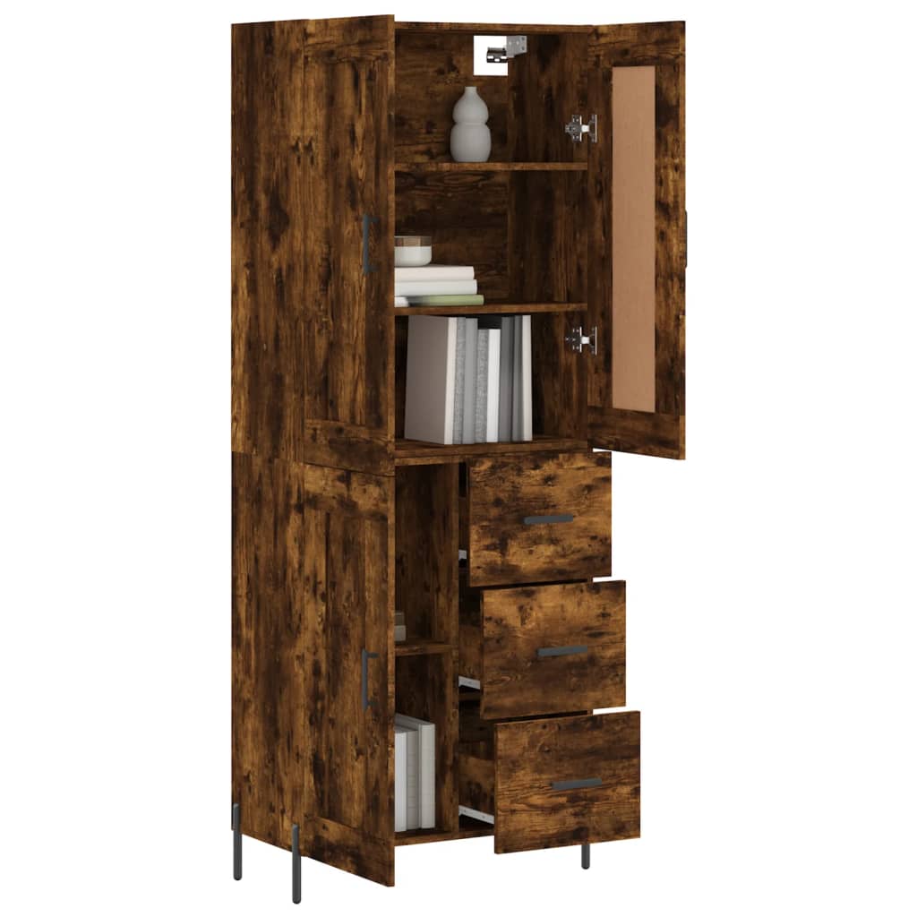 vidaXL Skříň highboard kouřový dub 69,5 x 34 x 180 cm kompozitní dřevo