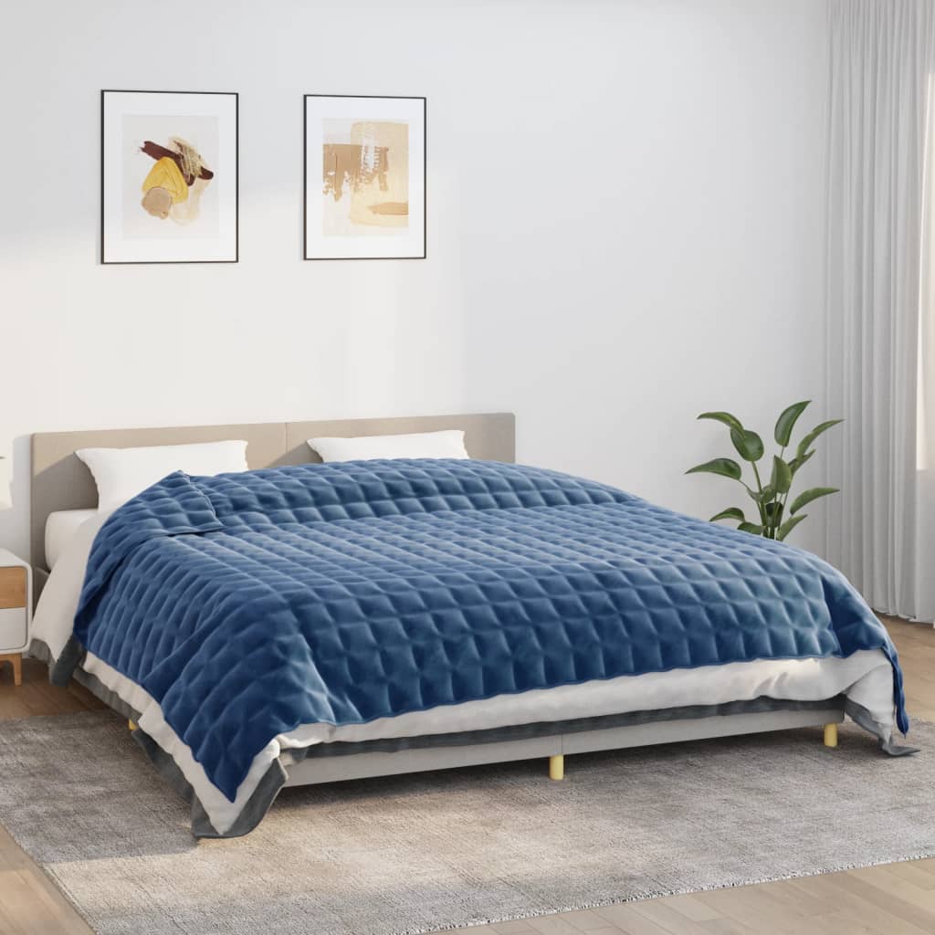 vidaXL Zátěžová deka modrá 235 x 290 cm 11 kg textil