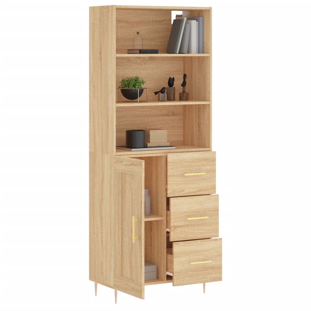 vidaXL Skříň highboard dub sonoma 69,5 x 34 x 180 cm kompozitní dřevo