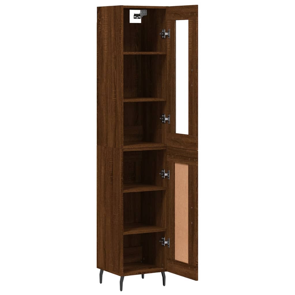 vidaXL Skříň highboard hnědý dub 34,5 x 34 x 180 cm kompozitní dřevo