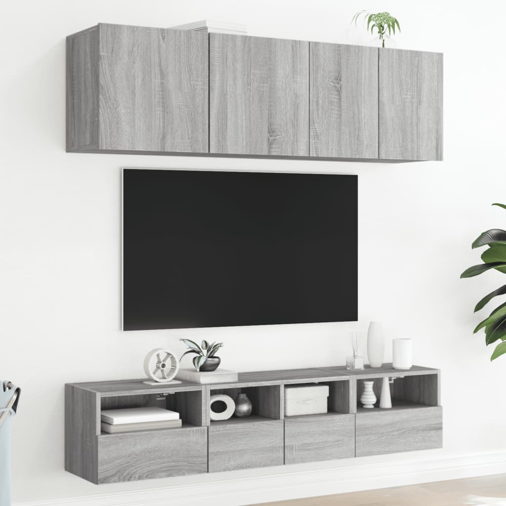 vidaXL Nástěnné TV skříňky 2 ks šedé sonoma 40 x 30 x 30 cm kompozit