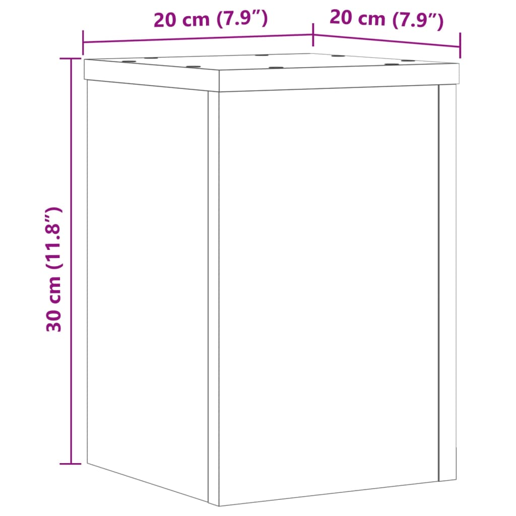 vidaXL Stojany na rostliny 2 ks černé 20 x 20 x 30 cm kompozitní dřevo