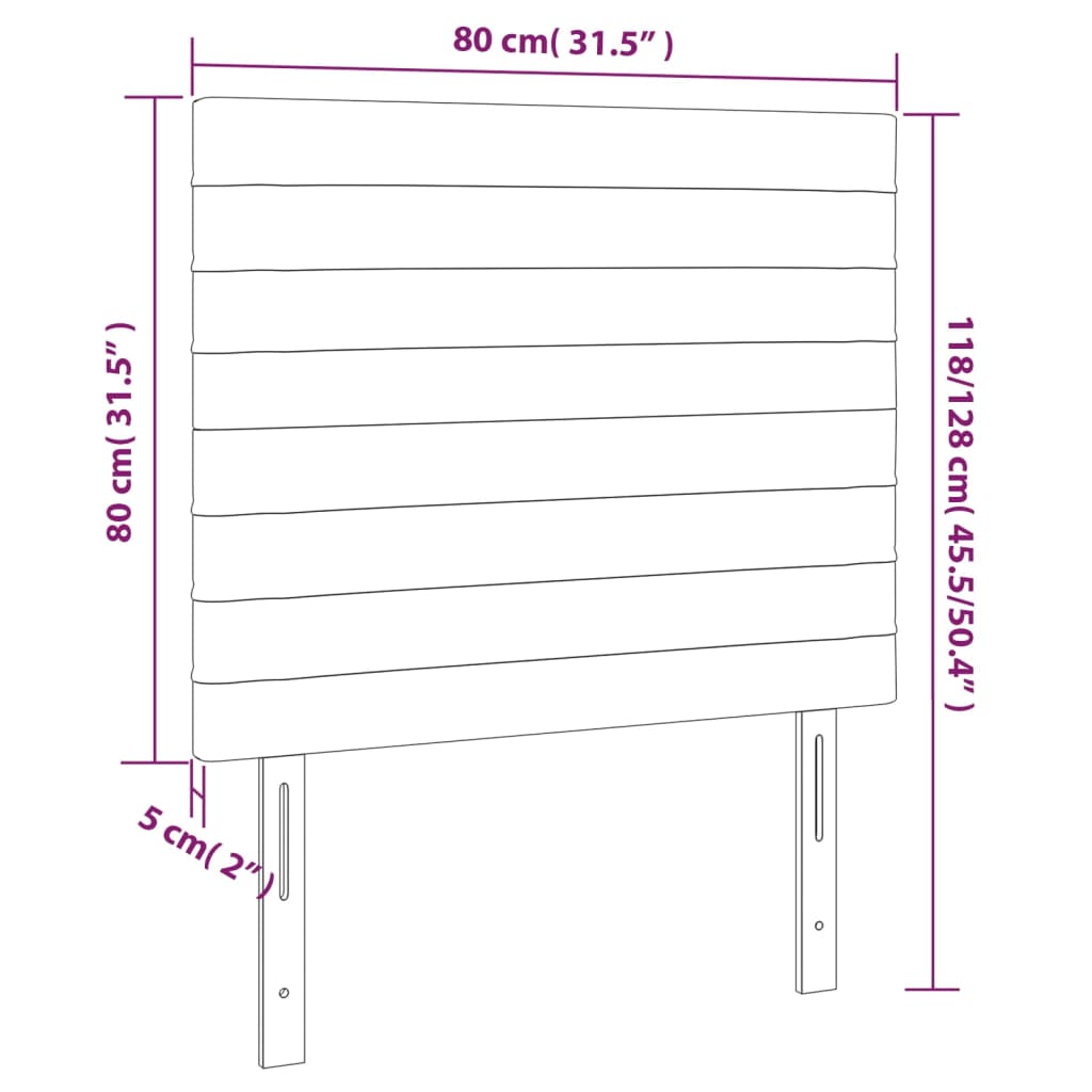 vidaXL Čelo postele 2 ks modré 80 x 5 x 78/88 cm textil