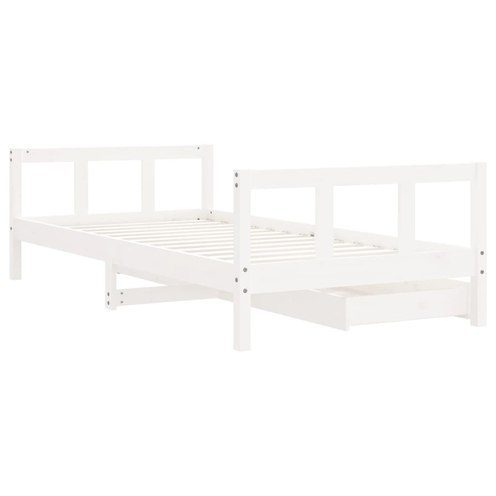 vidaXL Dětská postel se zásuvkami bílá 90x190 cm masivní borové dřevo