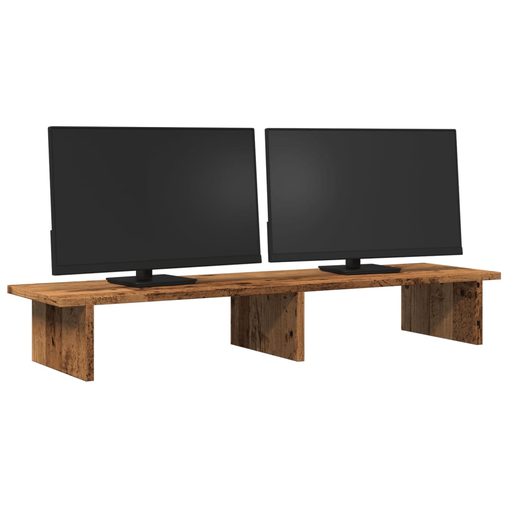 vidaXL Stojan na monitor old wood 100 x 27 x 15 cm kompozitní dřevo