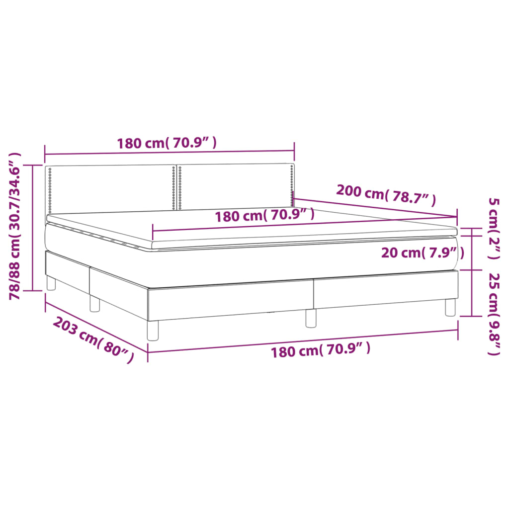 vidaXL Box spring postel s matrací cappuccino 180 x 200 cm umělá kůže