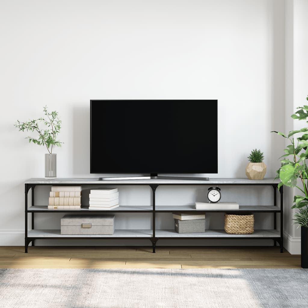 vidaXL TV skříňka šedá sonoma 180 x 30 x 50 cm kompozitní dřevo a kov