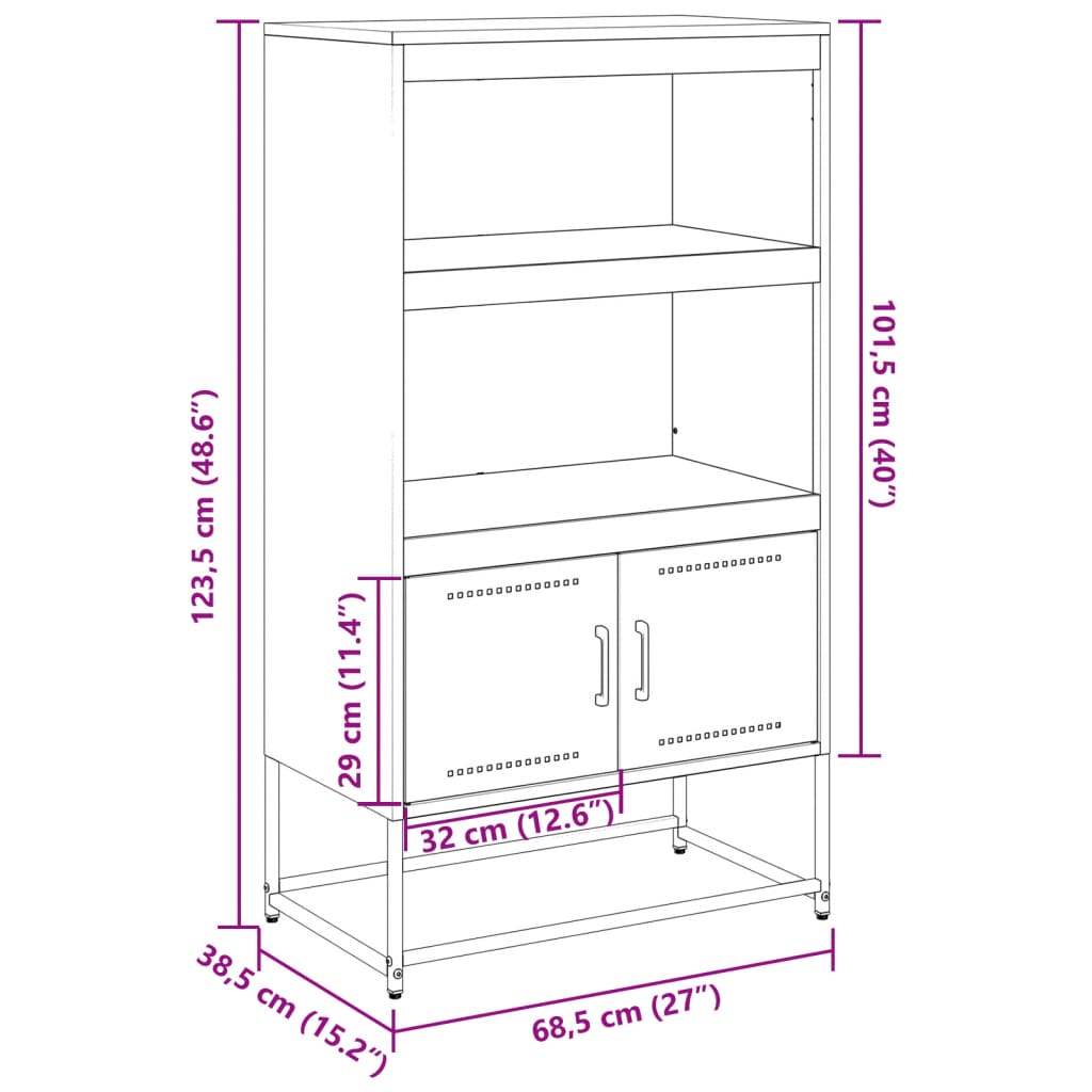 vidaXL TV skříňka antracitová 100,5 x 39 x 60,5 cm ocel