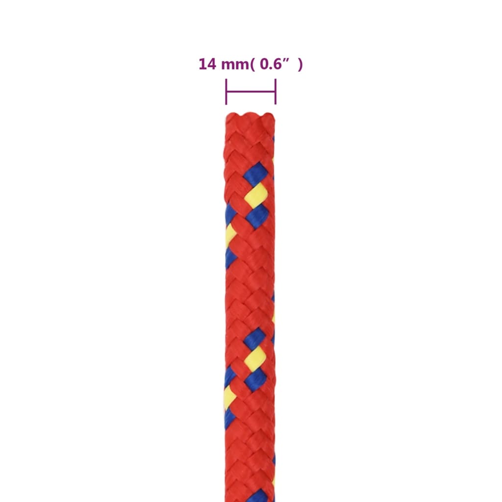 vidaXL Lodní lano červené 14 mm 100 m polypropylen