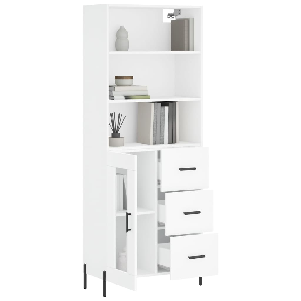 vidaXL Skříň highboard bílá 69,5 x 34 x 180 cm kompozitní dřevo