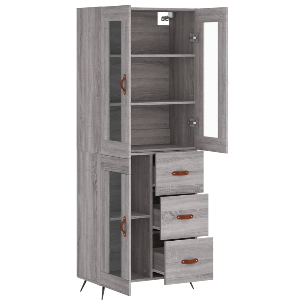 vidaXL Skříň highboard šedá sonoma 69,5 x 34 x 180 cm kompozitní dřevo