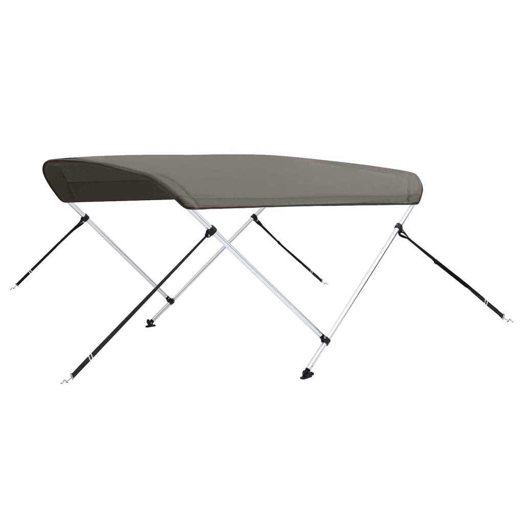 vidaXL Bimini stříška se 2 oblouky šedá 180x130x110 cm