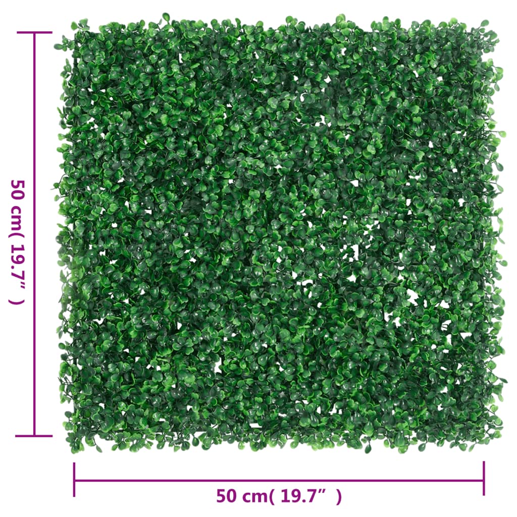 vidaXL Umělý plot z listnatého keře 24 ks zelený 50 x 50 cm